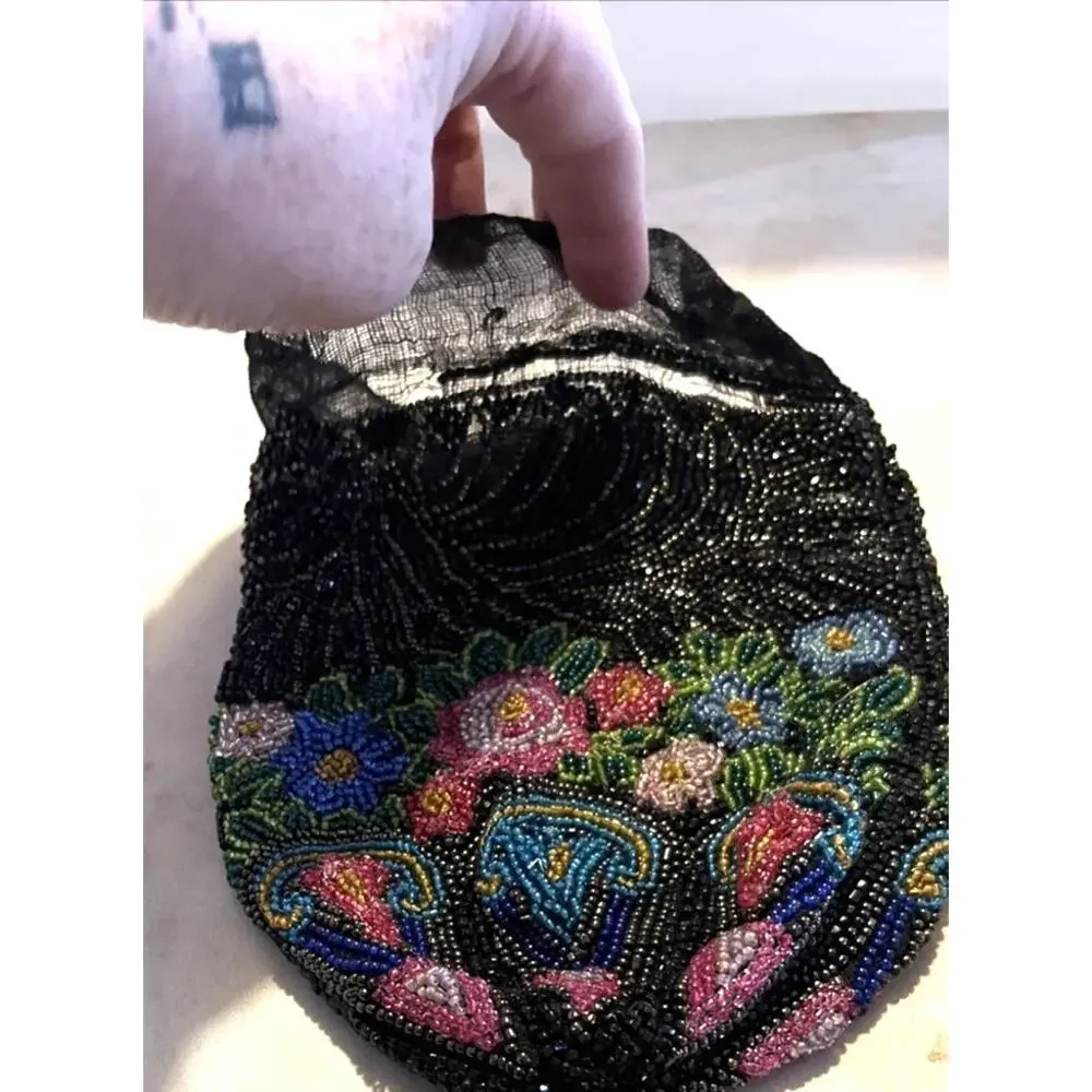 Antique Beaded Purse Reticule Needs Drawstring/Handles Restored - Picture 3 of 3